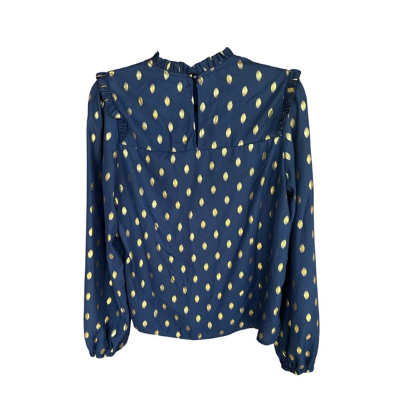 Gold Leaf Mock Neck Blouse - Picture 2 of 7